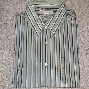 Merona Men Long Sleeve Classic Fit Button Down Striped Shirt